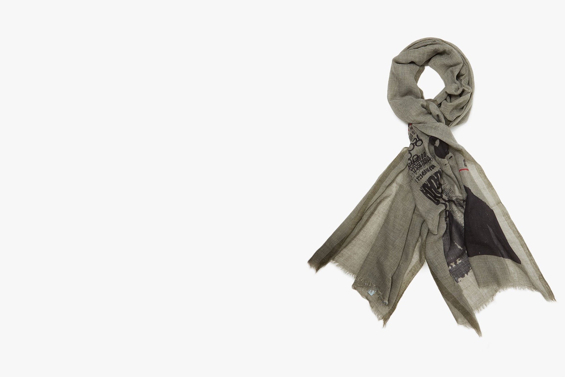 Cotton Cashmere Print Scarf